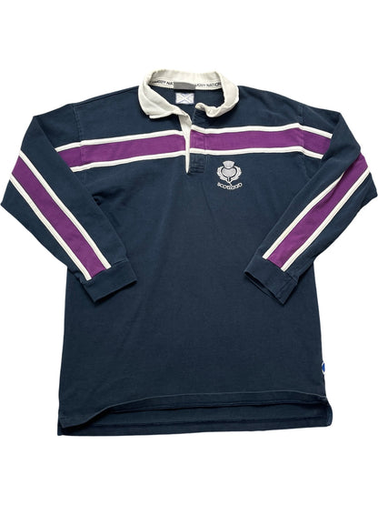 Vintage Navy Rugby Nations Scotland Rugby Shirt 90s (S)