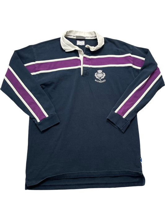 Vintage Navy Rugby Nations Scotland Rugby Shirt 90s (S)