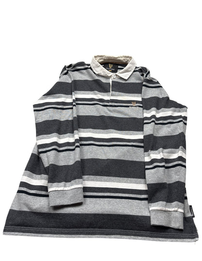 Vintage Grey Guinness Rugby Shirt Striped (M)