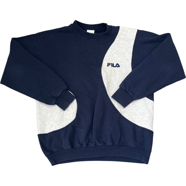 Vintage Navy Fila Sweatshirt Logo 90s (M)