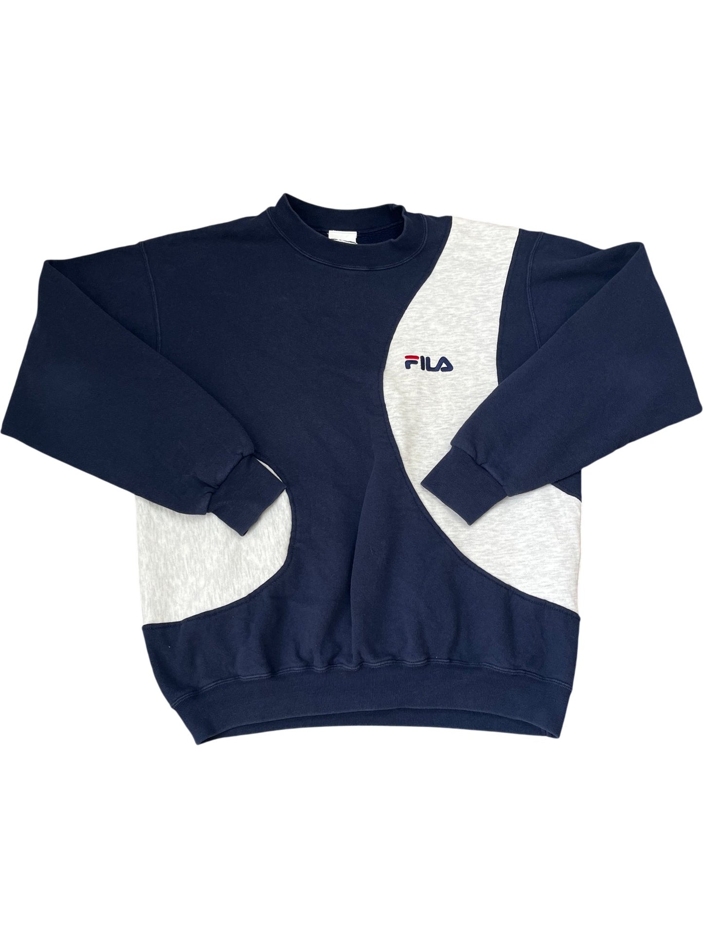 Vintage Navy Fila Sweatshirt Logo 90s (M)
