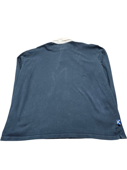 Vintage Blue Cotton Traders Rugby Shirt Scotland (L)