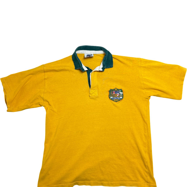 Vintage Yellow Rugby Australia Polo Shirt (M)