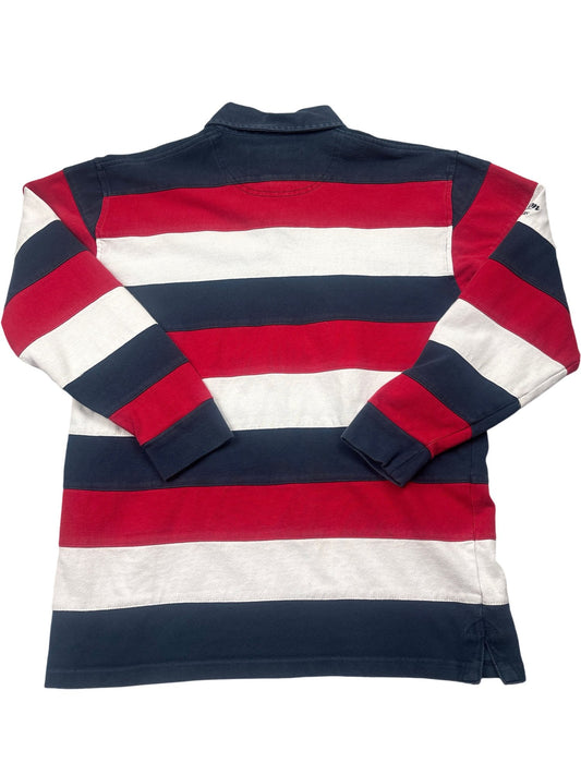 Vintage Red Navy Striped Rugby Shirt (M)
