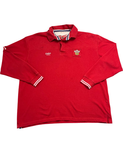 Vintage Red Cotton Traders Rugby Shirt (XL)