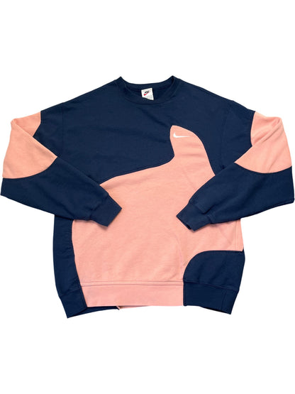 Vintage Navy and Pink Nike Crewneck Sweatshirt 90s (XL)