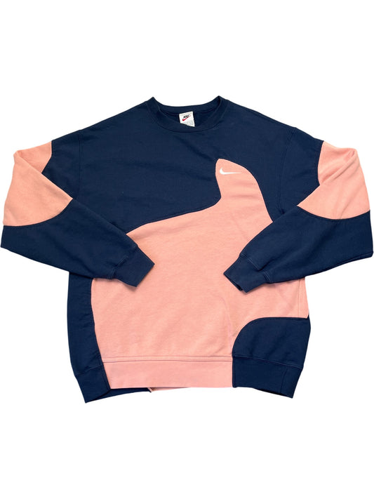 Vintage Navy and Pink Nike Crewneck Sweatshirt 90s (XL)
