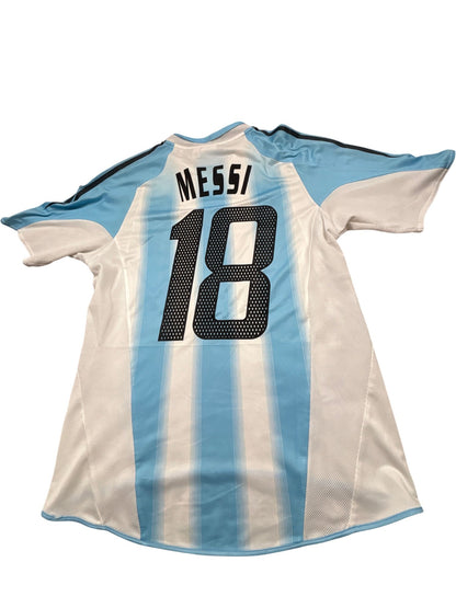 Vintage White Adidas Argentina Football Shirt 2000s (S)