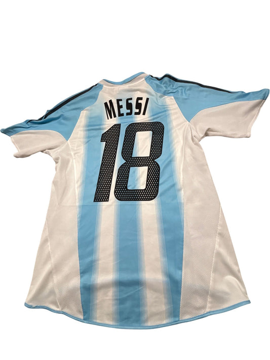 Vintage White Adidas Argentina Football Shirt 2000s (S)