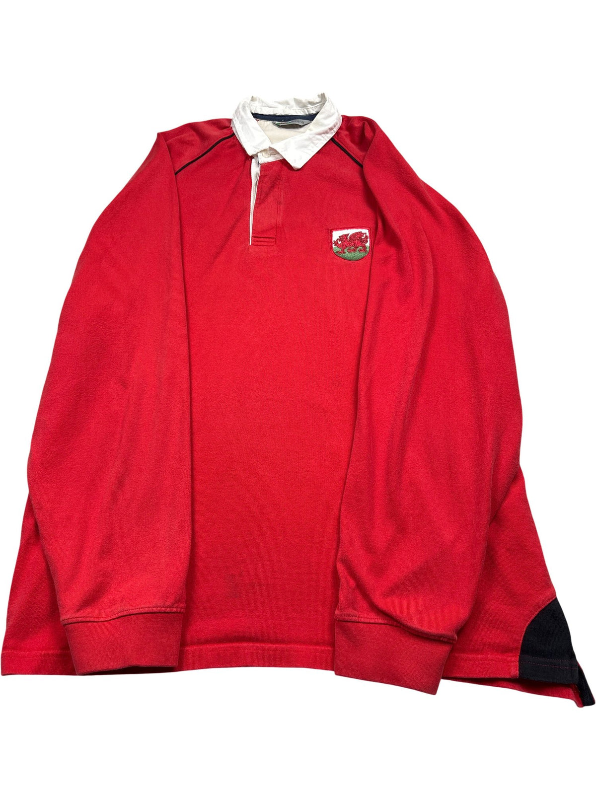 Vintage Red Rugby Shirt Wales Embroidered (XL)