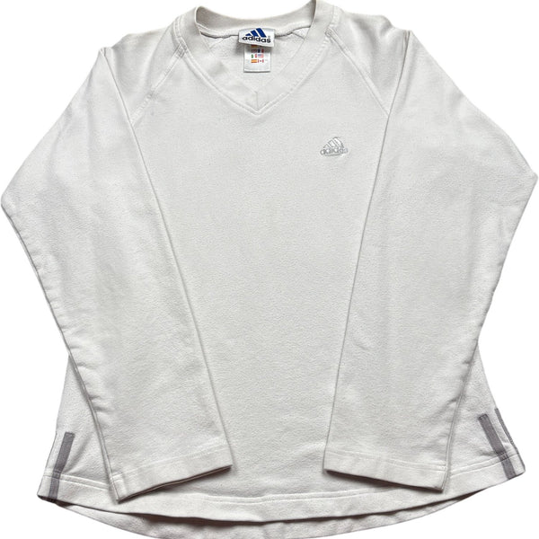 Vintage White Adidas Crewneck Sweater 90s (S)