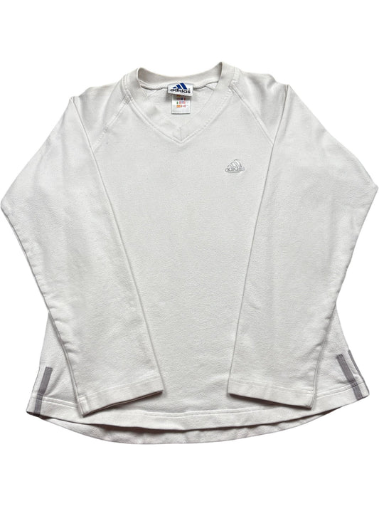 Vintage White Adidas Crewneck Sweater 90s (S)