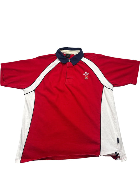 Vintage Red Rugby Polo Shirt WFU 2000s (XXL)