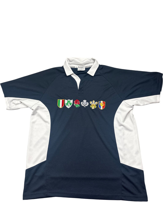 Vintage Navy Six Nations Rugby Jersey (XXL)