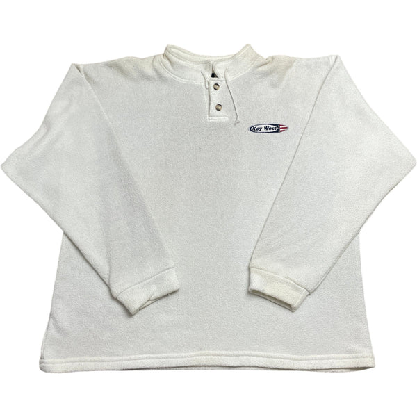 Vintage White Key West Sweatshirt 90s Exist Heavyweight (L)