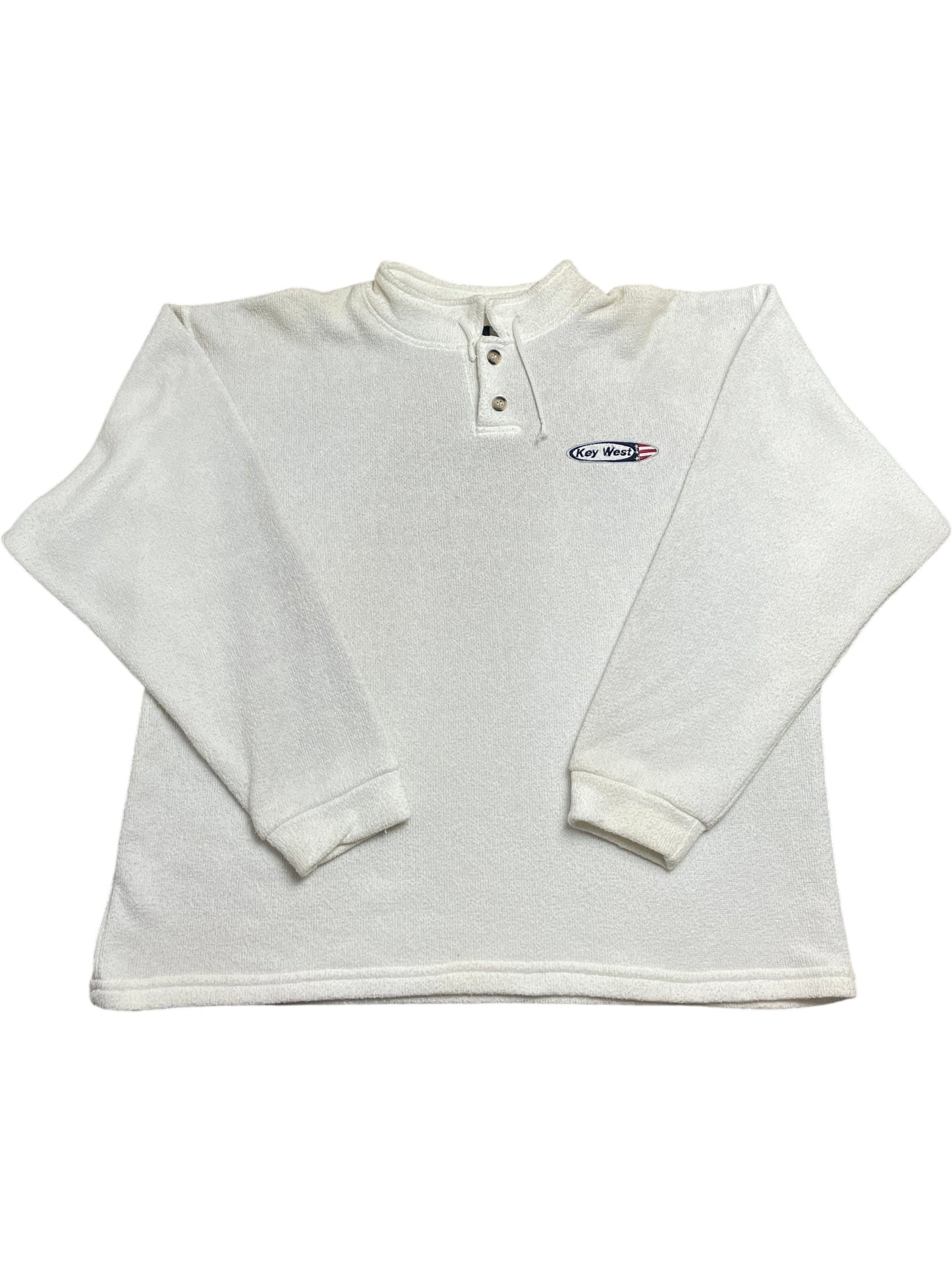 Vintage White Key West Sweatshirt 90s Exist Heavyweight (L)