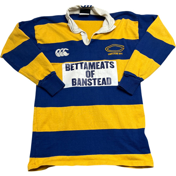 Vintage Blue Yellow Canterbury Rugby Shirt Chipstead RFC (XS)