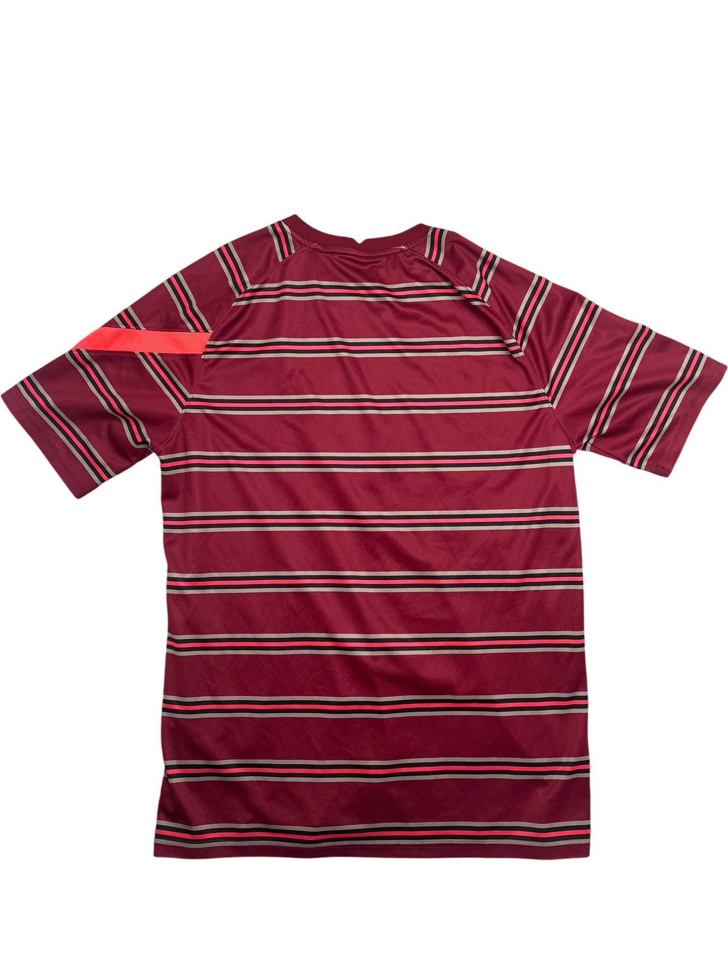 Vintage Red Nike Liverpool FC Striped Jersey (L)