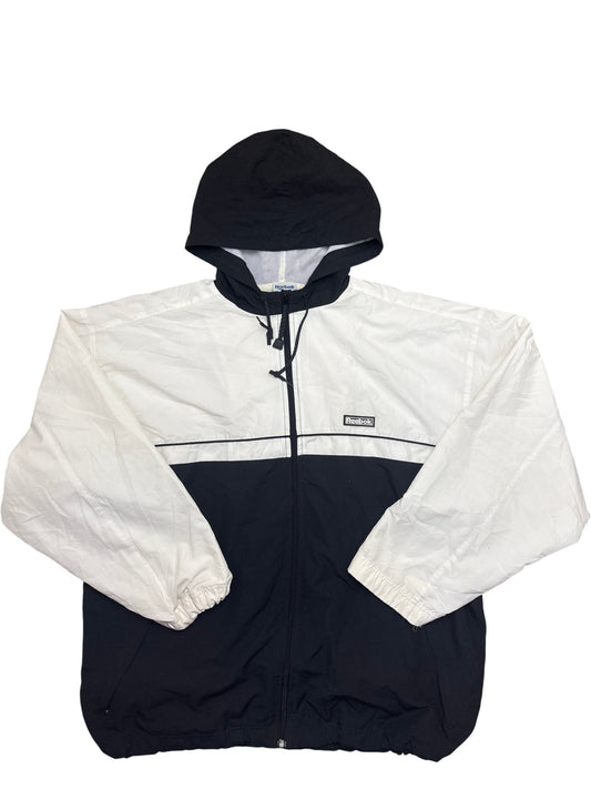 Vintage Black White Reebok Windbreaker Y2K (XL)