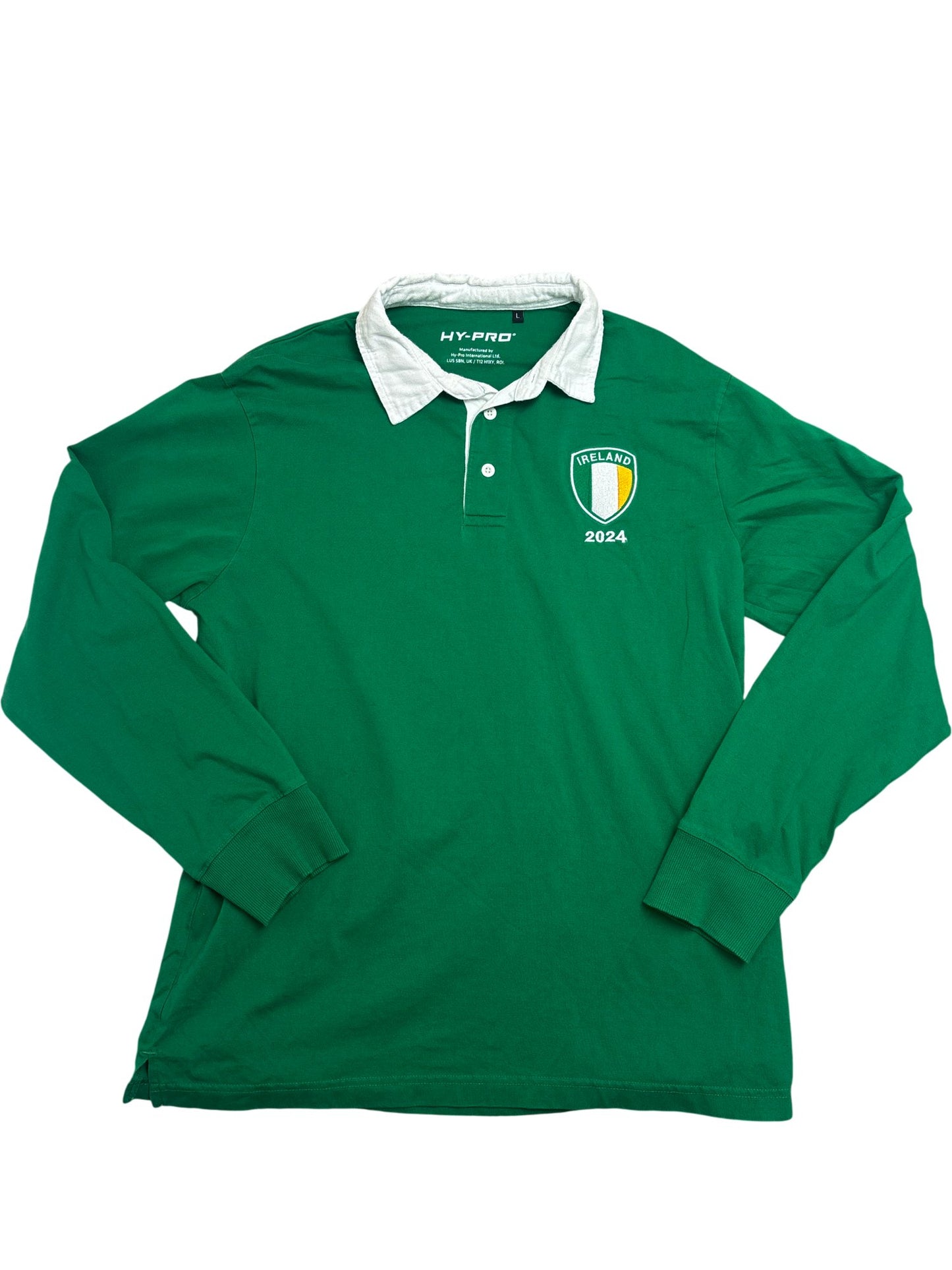 Vintage Green Hy-Pro Rugby Shirt Ireland 2024 (L)