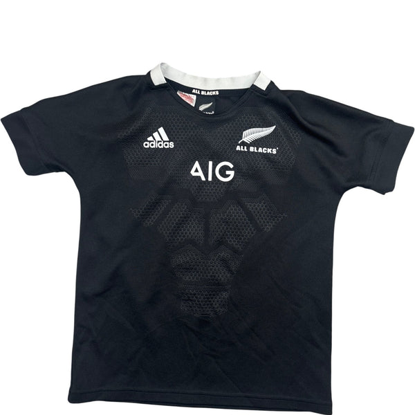 Vintage Black Adidas All Blacks Rugby Jersey Kids 9-10 (XXS)