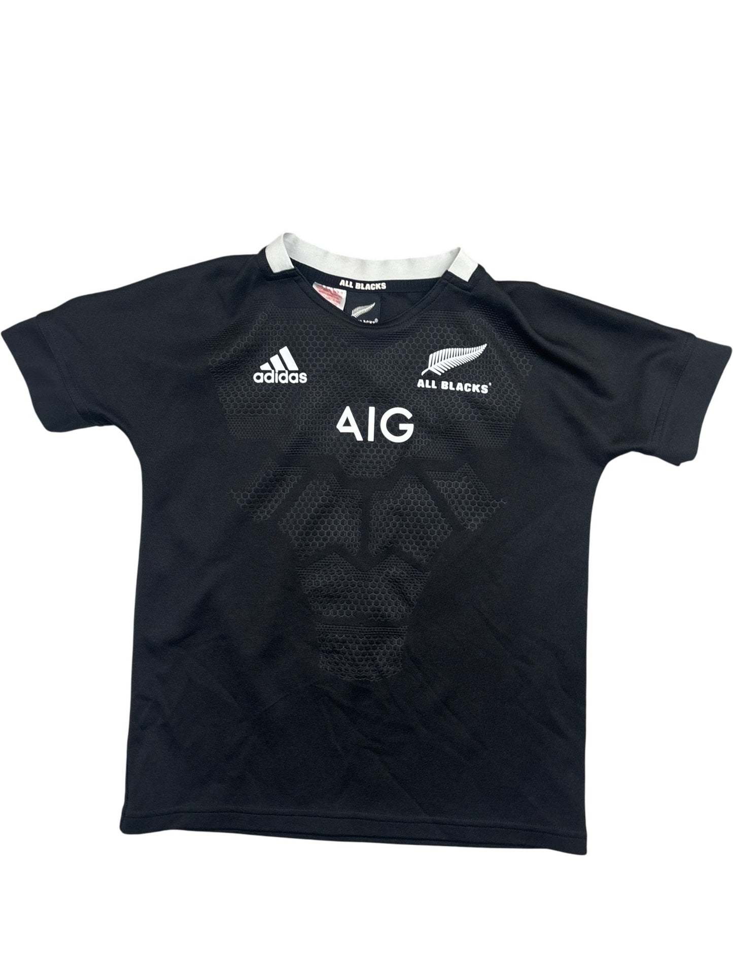Vintage Black Adidas All Blacks Rugby Jersey Kids 9-10 (XXS)