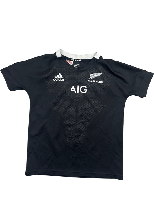 Vintage Black Adidas All Blacks Rugby Jersey Kids 9-10 (XXS)