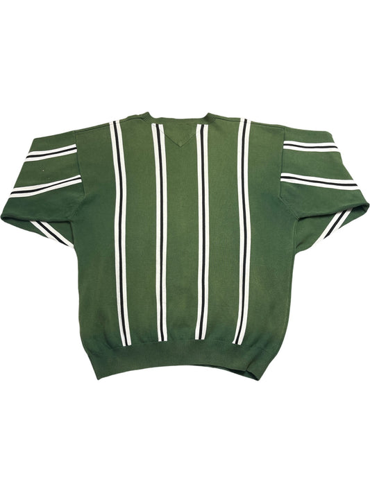 Vintage Green Tommy Hilfiger Sweater Striped (L)