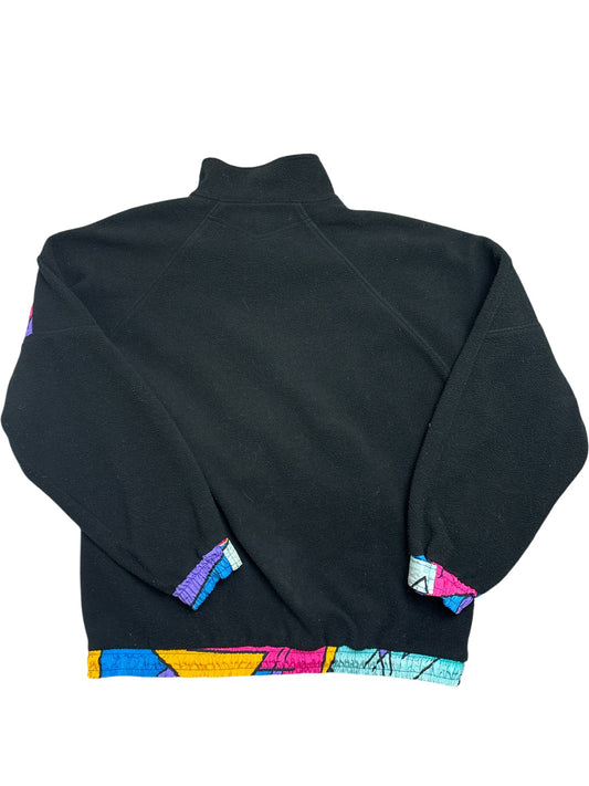 Vintage Black Whack Vintage Fleece Abstract Pattern 90s (M)