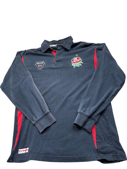 Vintage Navy England Rugby XV Polo Shirt (L)