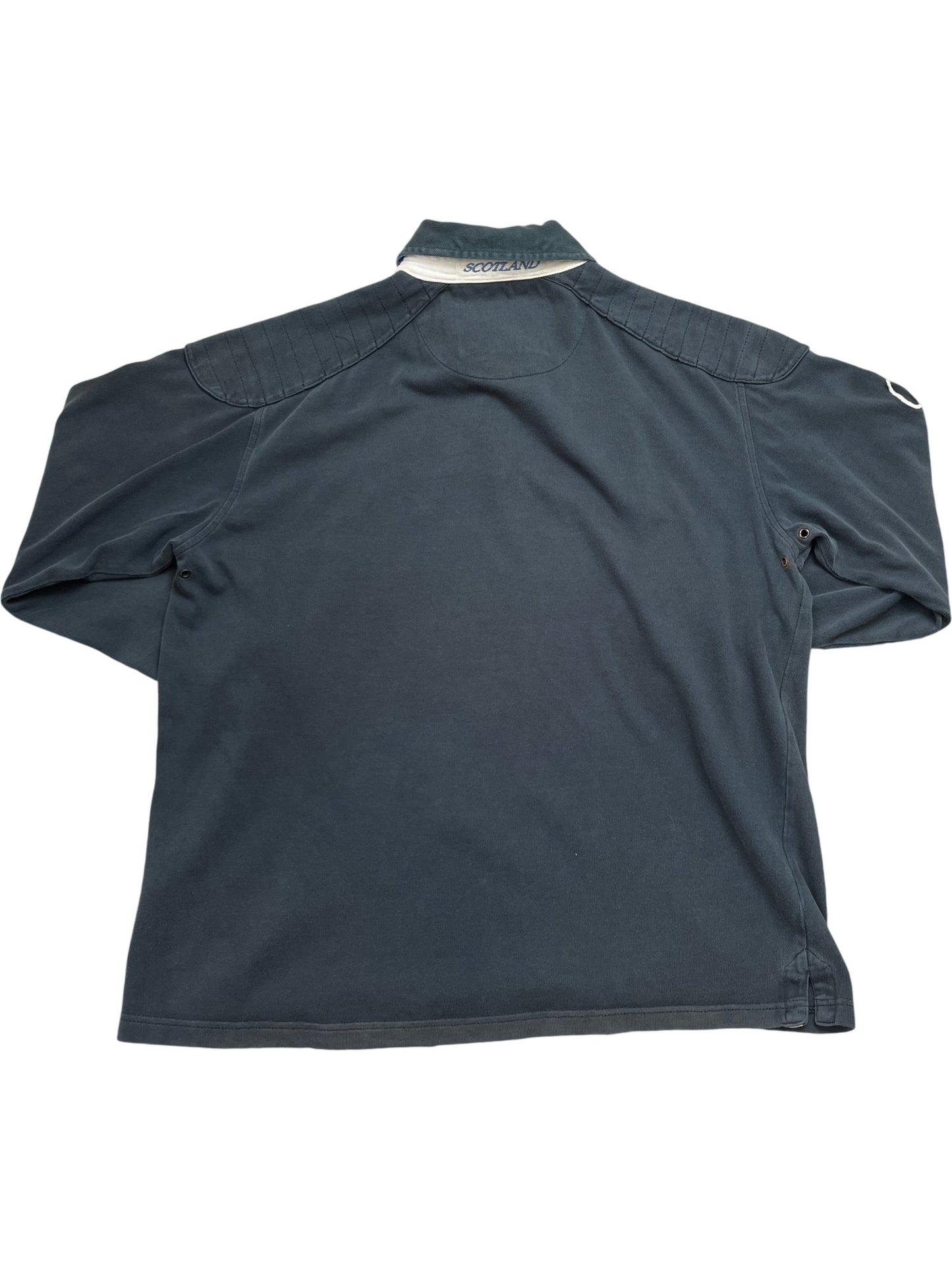 Vintage Navy Cotton Traders Rugby Shirt Scotland (L)