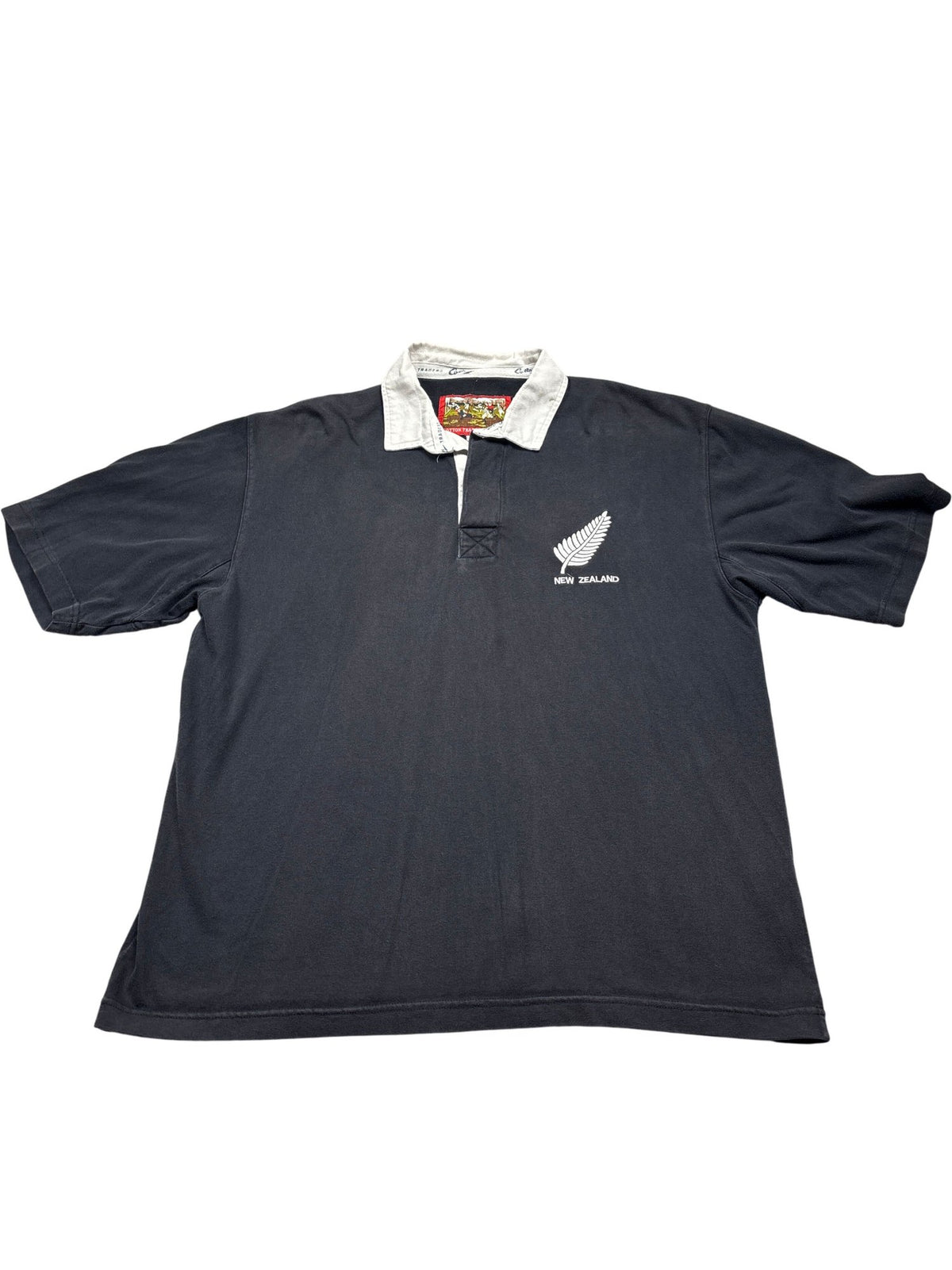 Vintage Black Rugby Shirt New Zealand All Blacks (L)