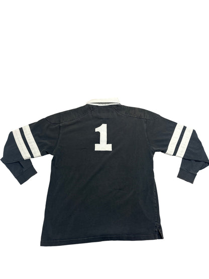 Vintage Black Cotton Traders Rugby Shirt (L)